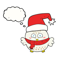 thought bubble cartoon cute christmas owl