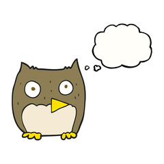 thought bubble cartoon owl