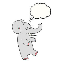 thought bubble cartoon dancing elephant