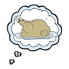 thought bubble cartoon cooked chicken