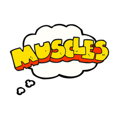 thought bubble cartoon muscles symbol