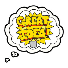 thought bubble cartoon GREAT IDEA! symbol