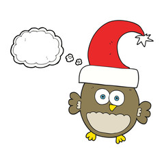 thought bubble cartoon little christmas owl