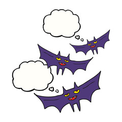 thought bubble cartoon halloween bat