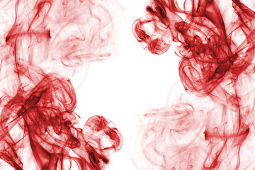red smoke abstract on white background