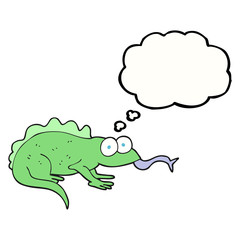 thought bubble cartoon lizard