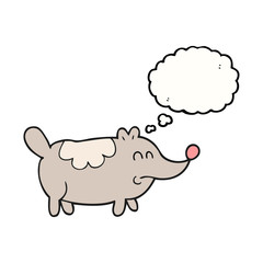 thought bubble cartoon small fat dog