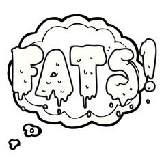 thought bubble cartoon fats word text