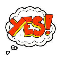 thought bubble cartoon yes symbol