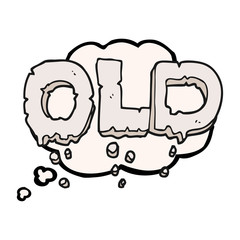 thought bubble cartoon word old