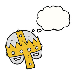thought bubble cartoon medieval helmet