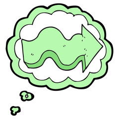 thought bubble cartoon arrow