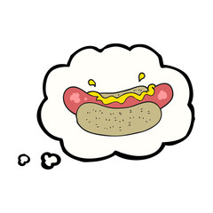 thought bubble cartoon hotdog