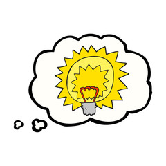 thought bubble cartoon light bulb
