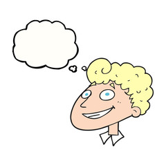thought bubble cartoon happy man