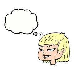 thought bubble cartoon mean looking girl