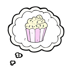 thought bubble cartoon cupcake