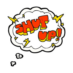 thought bubble cartoon shut up! symbol