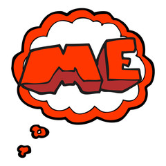 thought bubble cartoon ME symbol