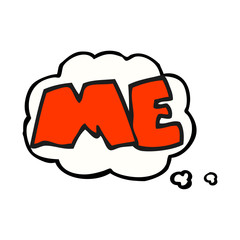 thought bubble cartoon ME symbol