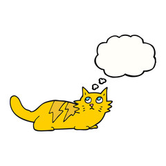 thought bubble cartoon cat