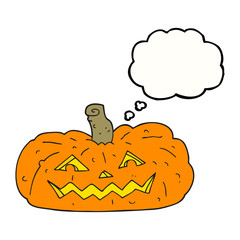 thought bubble cartoon halloween pumpkin