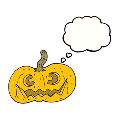 thought bubble cartoon halloween pumpkin