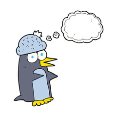 thought bubble cartoon penguin
