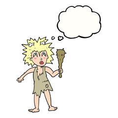 thought bubble cartoon cave woman