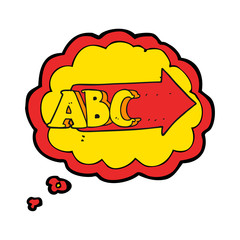 thought bubble cartoon ABC symbol