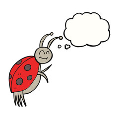 thought bubble cartoon ladybug