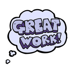 great work thought bubble cartoon symbol