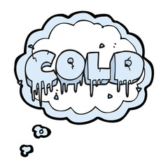 thought bubble cartoon cold text symbol