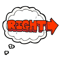 thought bubble cartoon right symbol