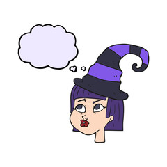 thought bubble cartoon witch