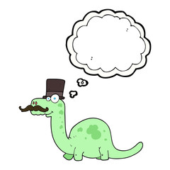 thought bubble cartoon posh dinosaur