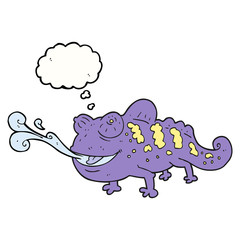 thought bubble cartoon chameleon
