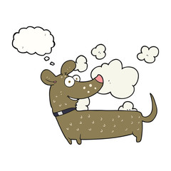 thought bubble cartoon happy dog