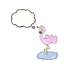 thought bubble cartoon flamingo