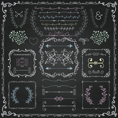Chalk Drawing Decorative Doodle Design Elements