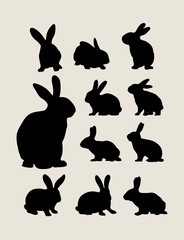 Rabbit Silhouettes, art vector design