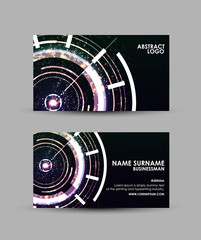 Business card vector design template.  Abstract colorful Modern technology.