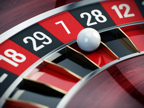 Casino roulette close up - 3d render