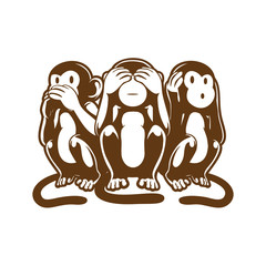 Naklejka premium Three Monkey