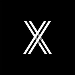 Capital letter X. Overlapping with shadows logo, monogram trendy design. 