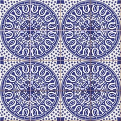 Seamless  pattern .  Turkish, Moroccan, Portuguese  tiles, Azulejo, ornaments.  Islamic Art.