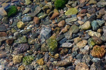 pebbles in a stream of water
