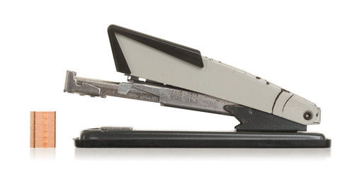 Close-up of an old rusty vintage stapler