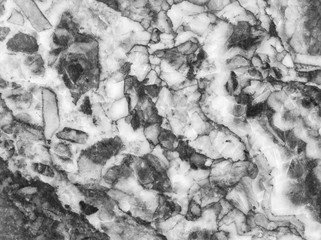 Closeup surface marble floor texture background in black and white tone