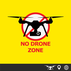No drone zone sign banner. vector illustration